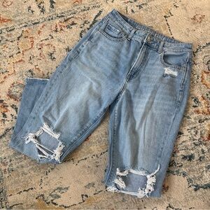 American Eagle Mom Jeans Distressed Blue Jeans